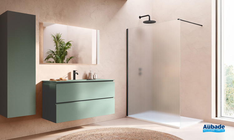 Paroi de douche Walk-in Easy 2.0 Lina par Ronal coloris Noir mat