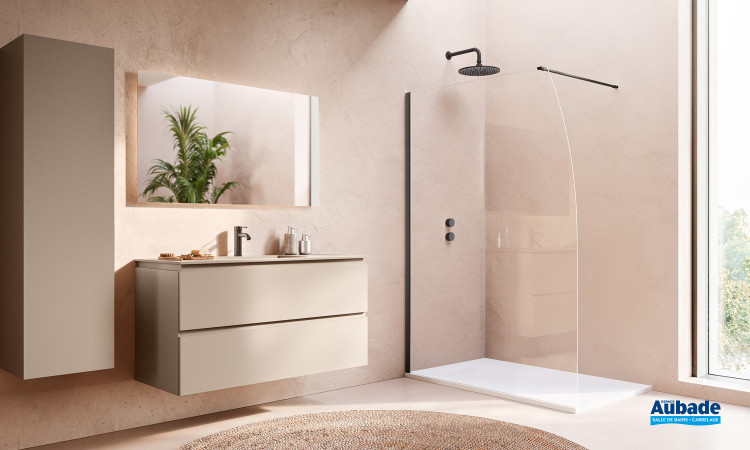 Paroi de douche Walk-in Easy 2.0 Voilier par Ronal coloris Noir mat