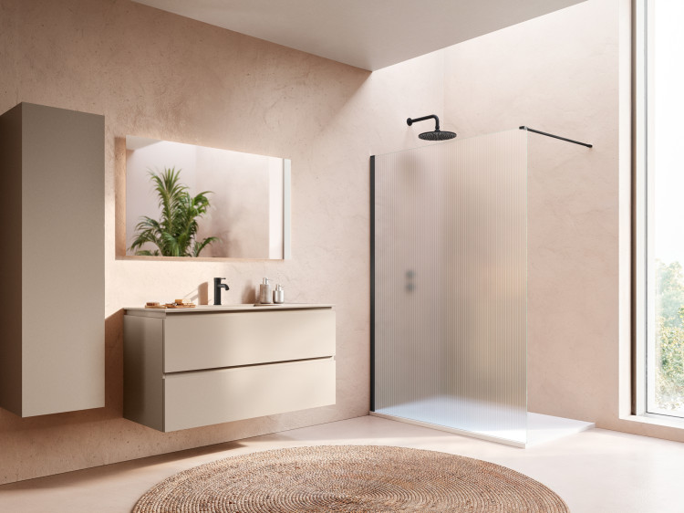Paroi de douche Walk-in Easy 2.0 Lina par Ronal coloris Noir mat