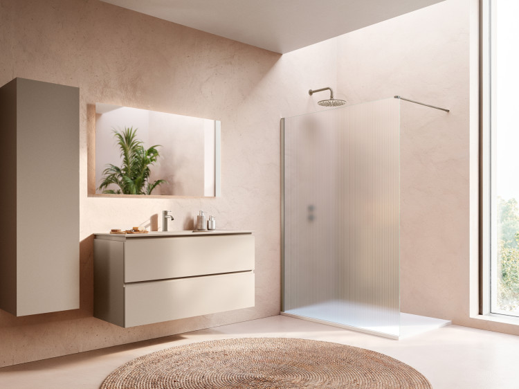Paroi de douche Walk-in Easy 2.0 Lina par Ronal coloris Bronze brossé