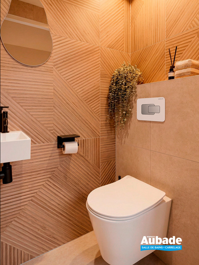 Plaque de commande Derby Style, modèle Circle de Vigour, coloris Blanc chrome