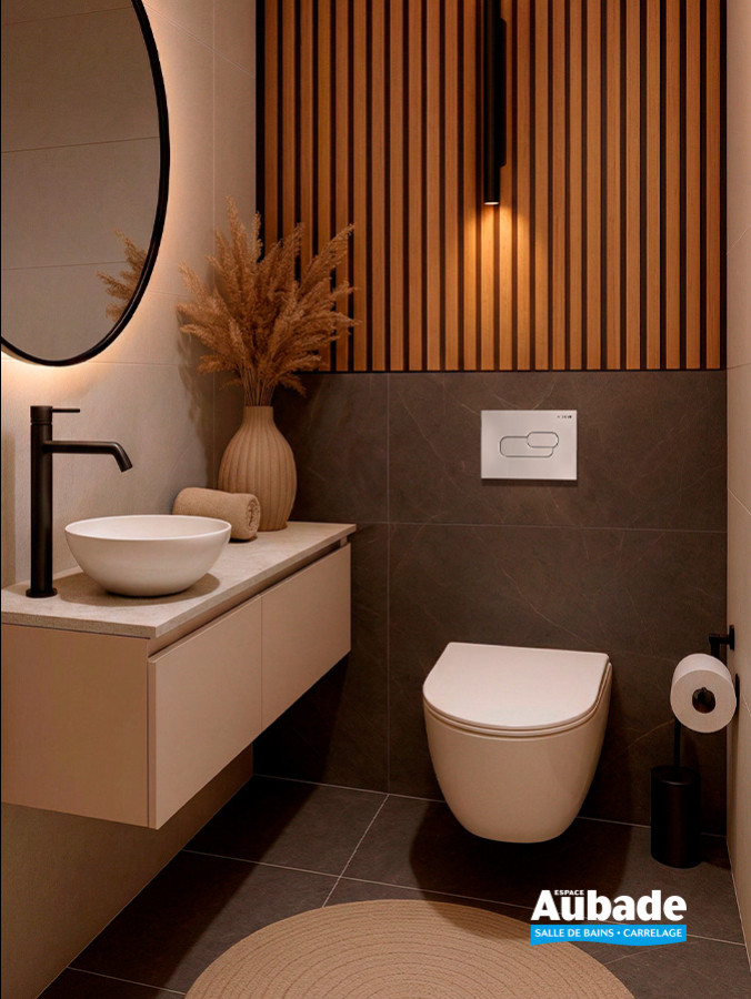 Plaque de commande Derby Style, modèle Edge de Vigour, coloris Chrome mat