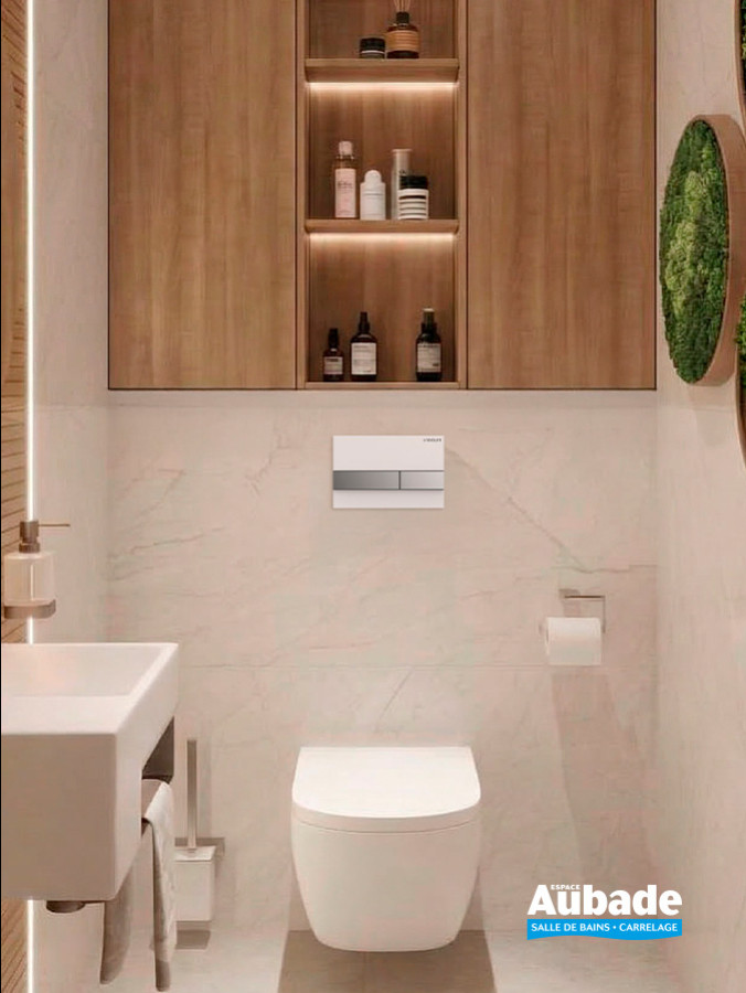 Plaque de commande Derby Style, modèle Element de Vigour, coloris Blanc chrome