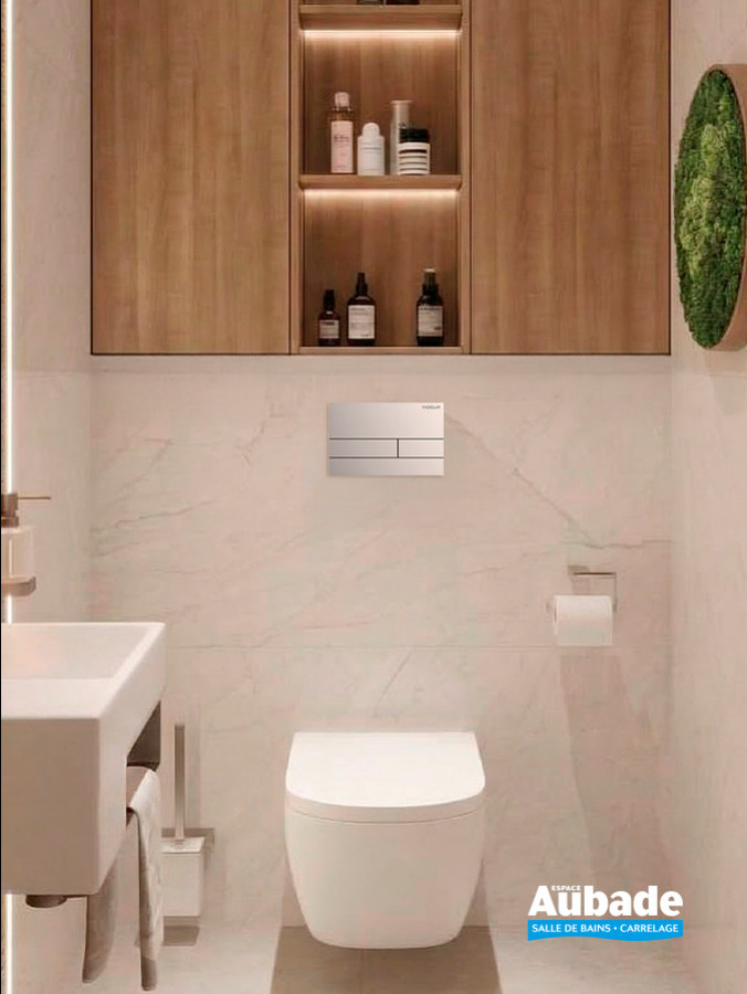 Plaque de commande Derby Style, modèle Element de Vigour, coloris Chrome mat