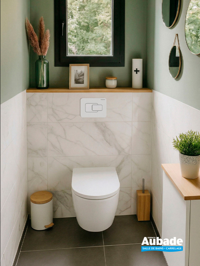 Plaque de commande Derby Style, modèle Ice de Vigour, coloris Blanc