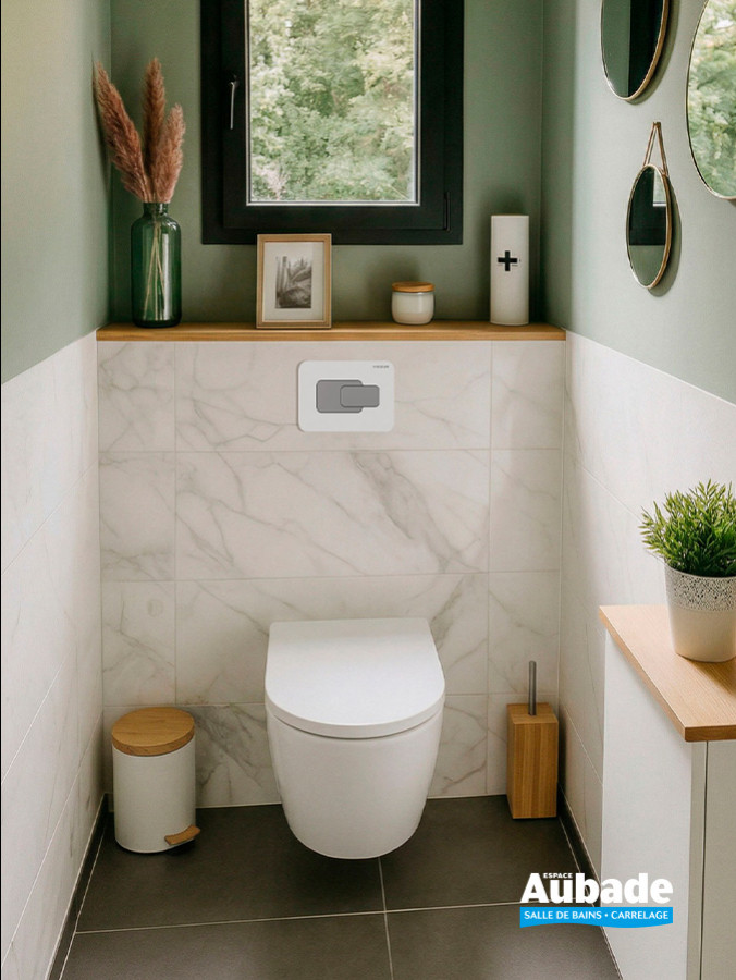 Plaque de commande Derby Style, modèle Ice de Vigour, coloris Chrome mat