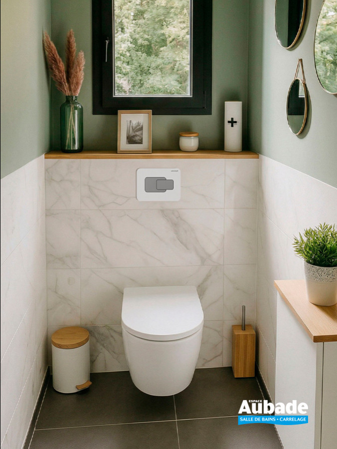 Plaque de commande Derby Style, modèle Ice de Vigour, coloris Chrome