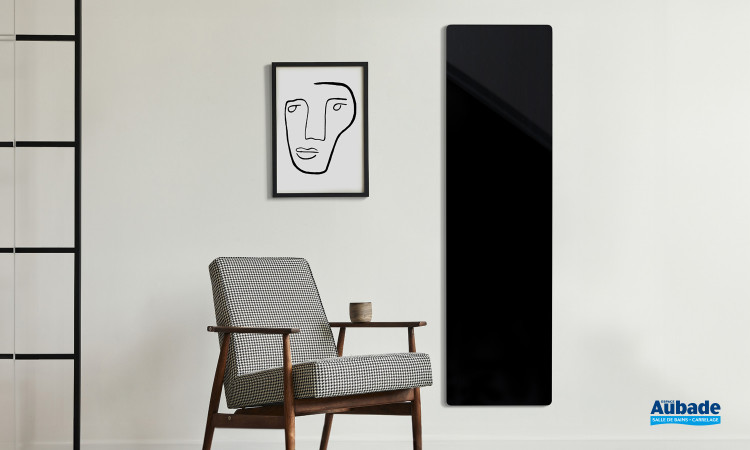 Radiateur Compaver Nativ par Intuis modèle vertical 1000w en coloris Noir astrakan