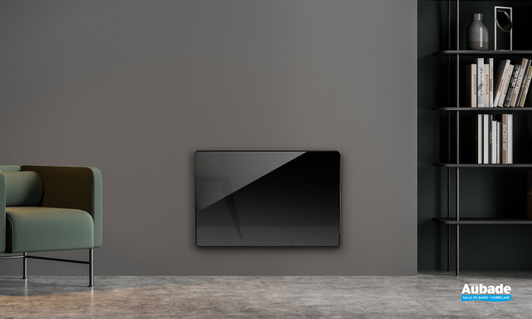 Radiateur Compaver Nativ par Intuis modèle horizontal 1000w en coloris Noir astrakan