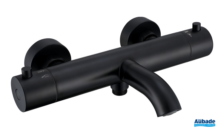 Mitigeur bain/douche thermostatique Inox line finition Noir mat anodisé d'Aubade Création