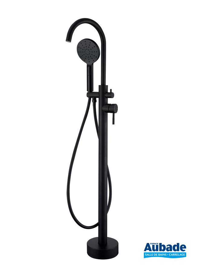 Mitigeur bain/douche sur pied Inox Line finition Noir mat anodisé d'Aubade Création