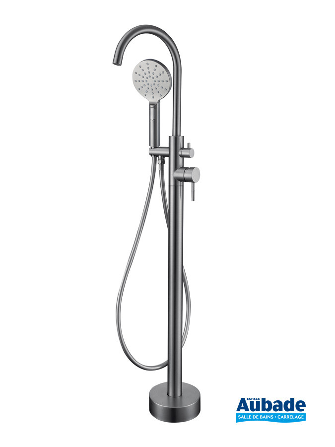 Mitigeur bain/douche sur pied Inox Line finition PVD Gun métal brossé d'Aubade Création