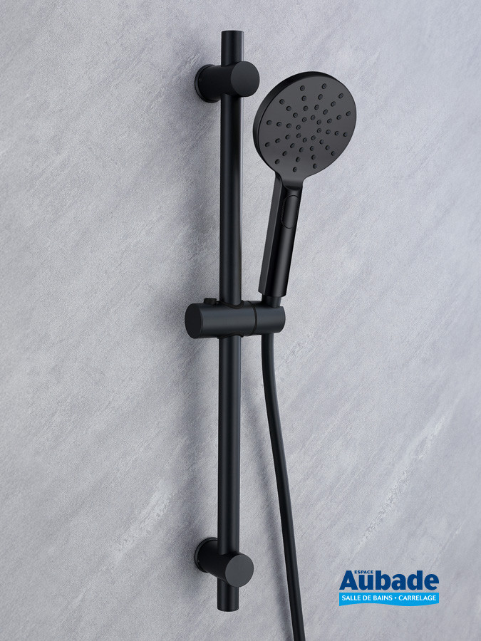 Set barre de douche Inox Line finition Noir mat anodisé de Aubade Création