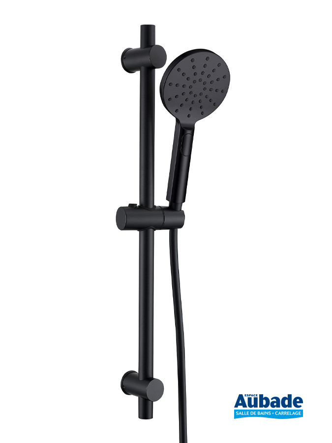 Set barre de douche Inox Line finition Noir mat anodisé de Aubade Création