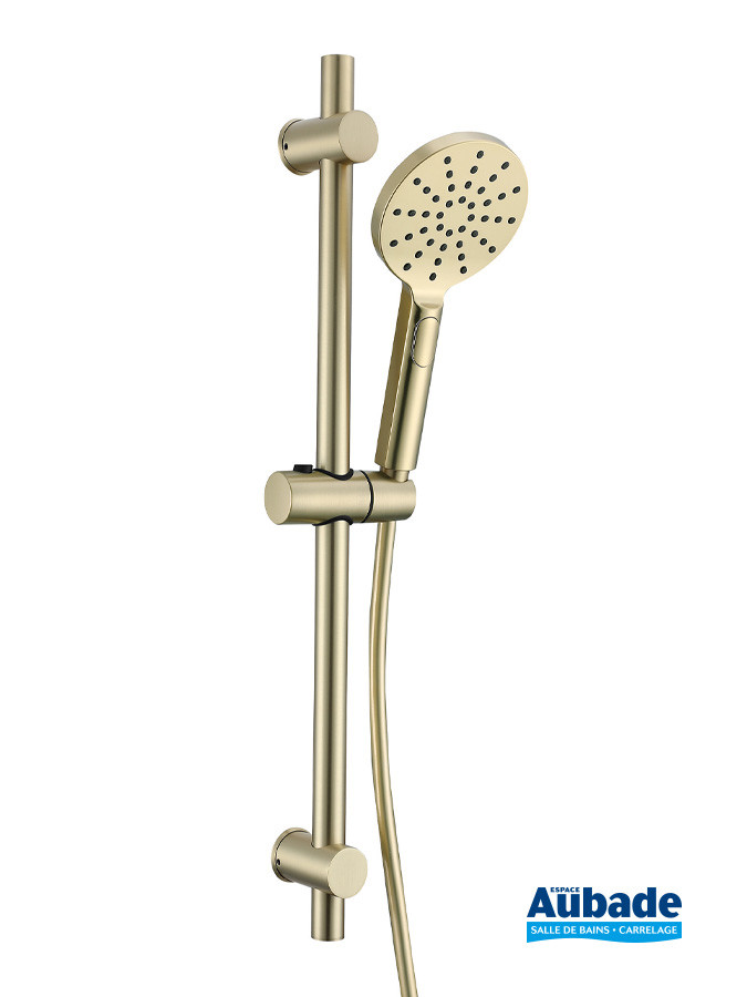 Set barre de douche Inox Line finition PVD Or brossé de Aubade Création