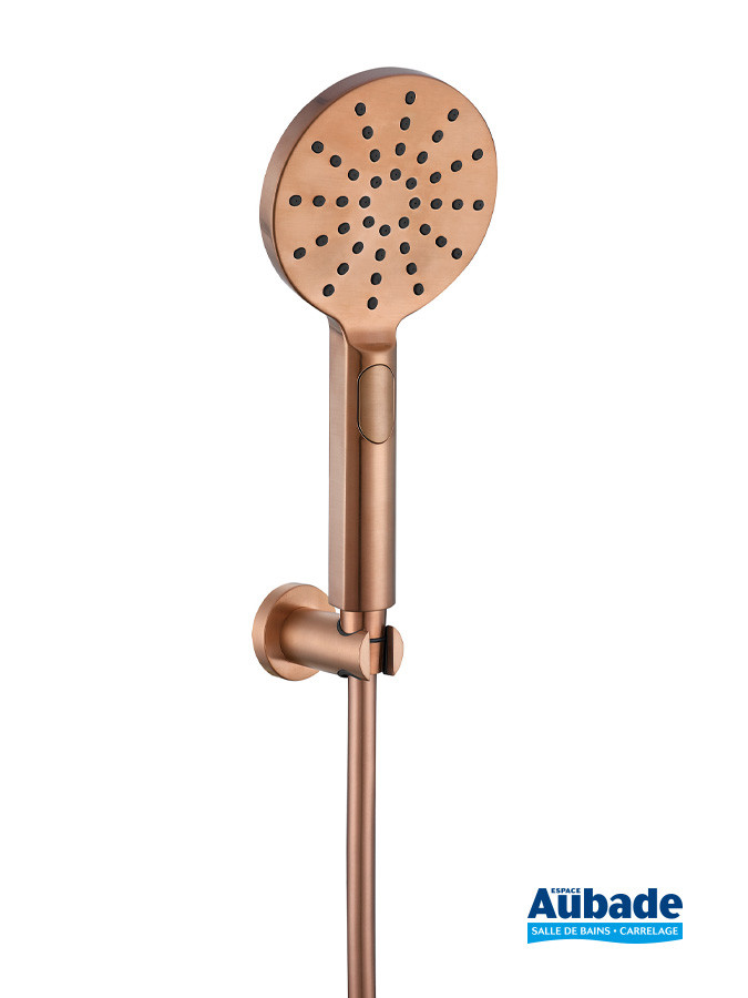 Kit douchette Inox Line finition PVD Cuivre brossé de Aubade Création