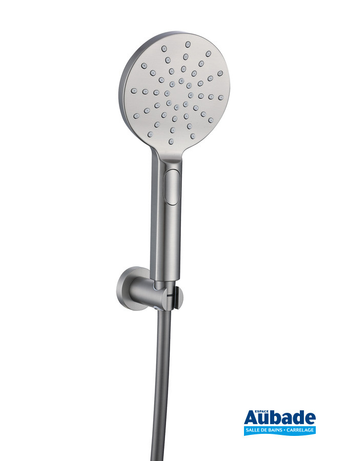 Kit douchette Inox Line finition PVD Gun métal brossé de Aubade Création
