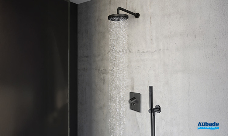 robinetterie douche triverde mitigeur complet noir mat de cristina ondyna