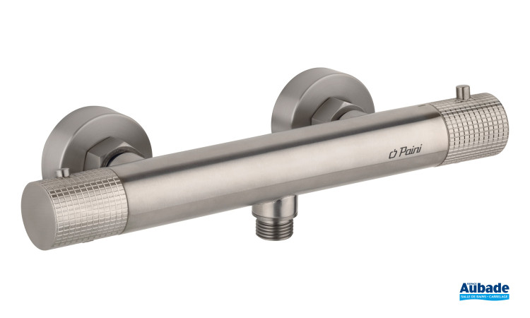 Mitigeur douche thermostatique inox brossé One Piece de Paini