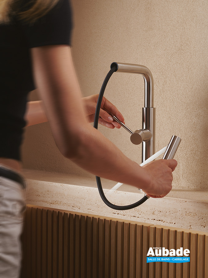 Cucina mitigeur évier avec douchette - Finition Inox 316 brossé