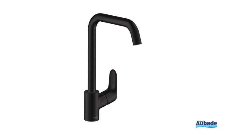 Robinet évier de cuisine Hansgrohe Focus bec haut noir mat