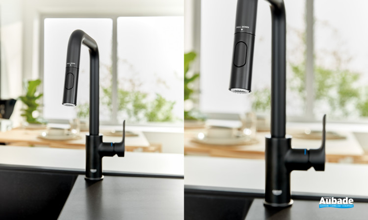 Mitigeur monocommande Eurosmart bec haut Matt Black de Grohe