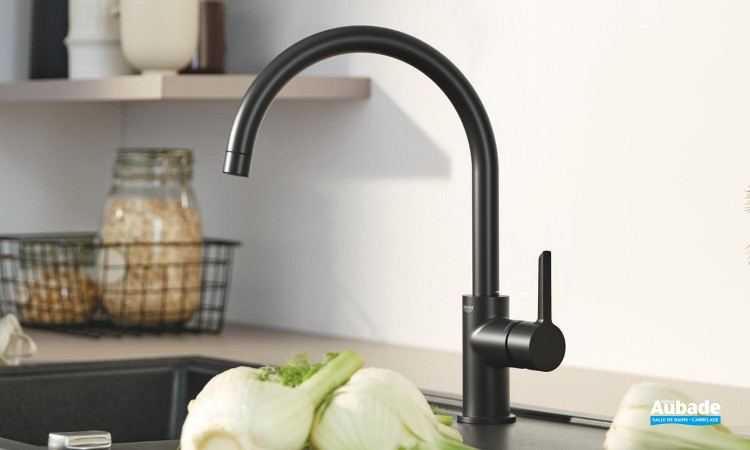 Mitigeur évier Ovata Ozanne Noir mat de Grohe