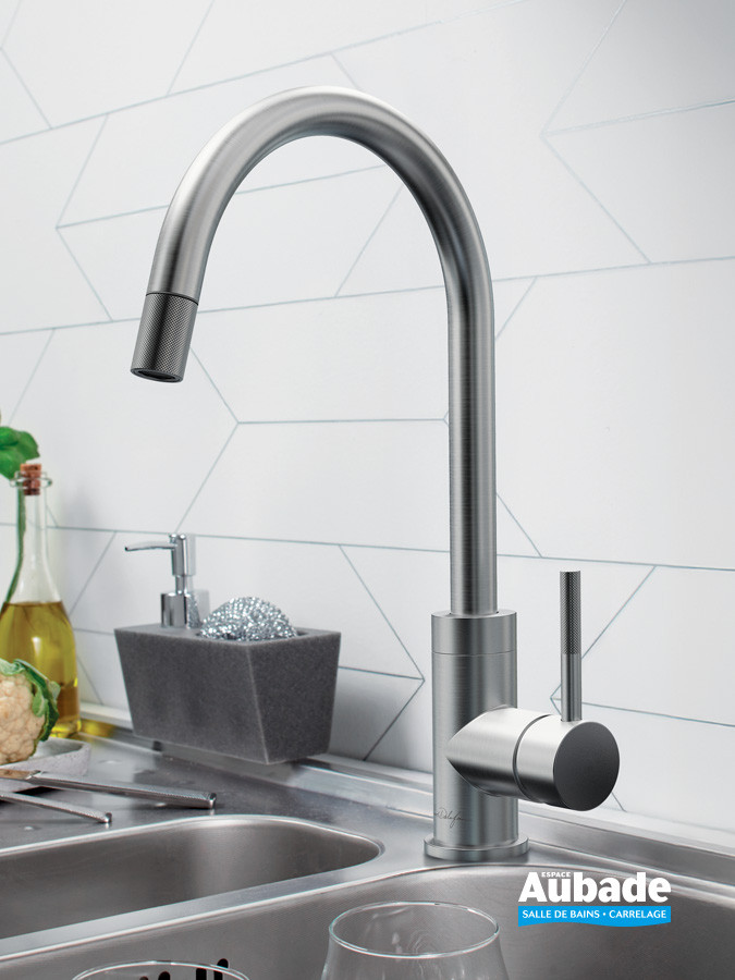 Mitigeur évier Rivoli de Jacob Delafon coloris Inox brossé