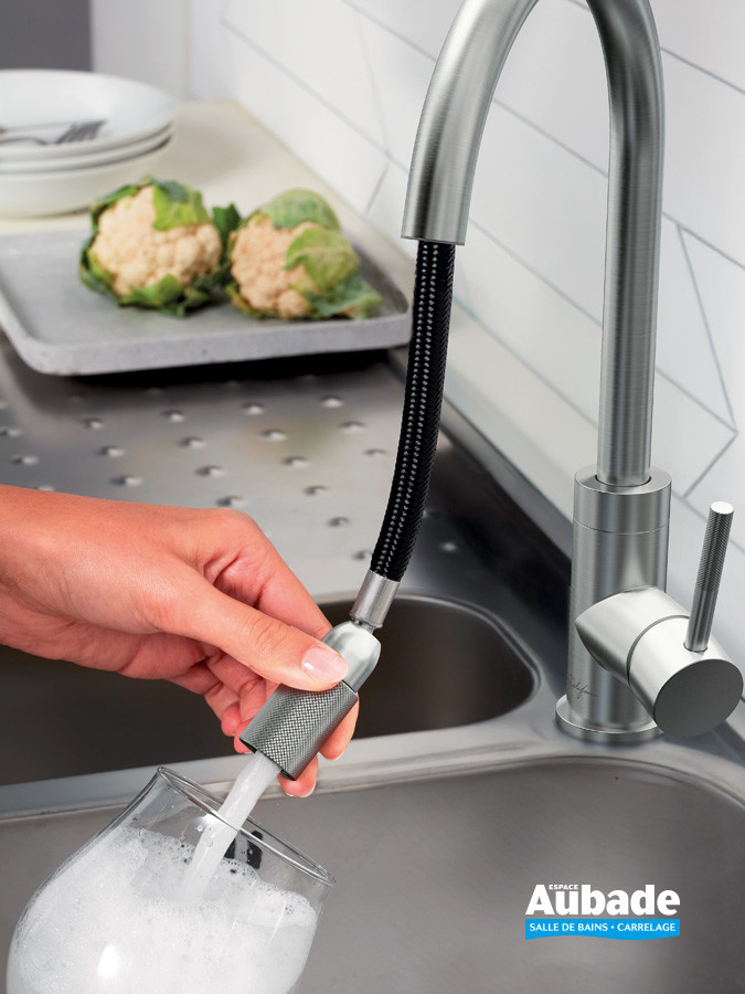 Mitigeur évier Rivoli de Jacob Delafon coloris Inox brossé