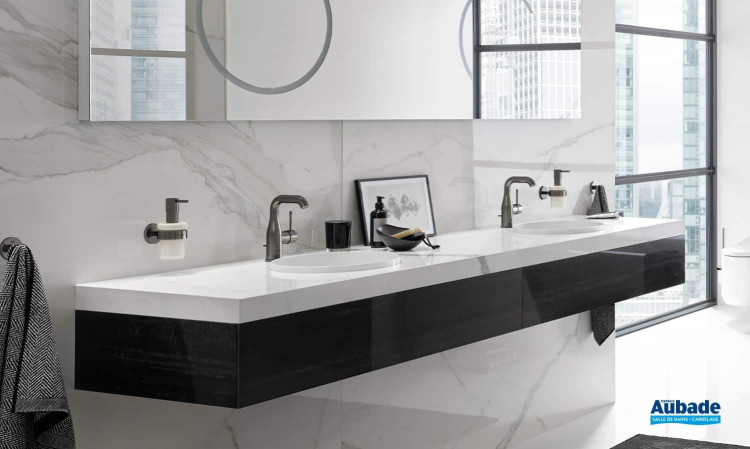 Mitigeur lavabo Essence Hard Graphite brossé taille M de Grohe