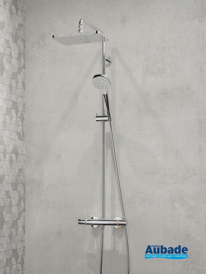 Colonne de douche Showerpipe 280 softcube de Hansgrohe avec douche de tête et douchette Croma E