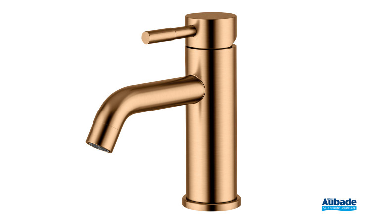 Mitigeur lavabo medium Inox line finition PVD Cuivre brossé d'Aubade Création