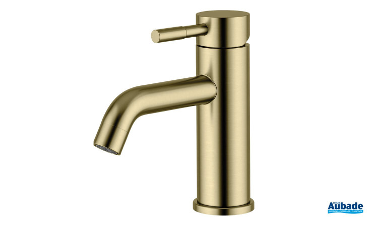 Mitigeur lavabo medium Inox Line finition Or Brossé d'Aubade Création