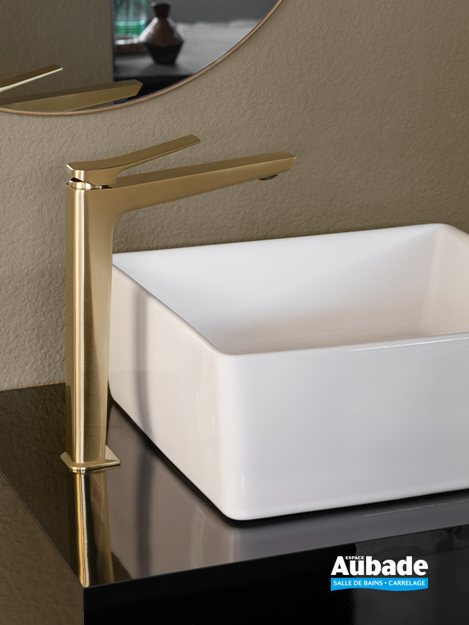 Mitigeur lavabo haut Prisma finition PVD Or brossé de ramonsoler