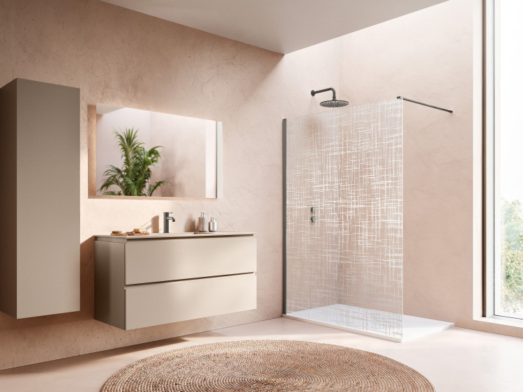 Paroi de douche Walk-in Easy 2.0 Cromalin par Ronal coloris Gun métal brossé