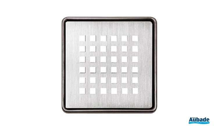 Vidage douche à l'italienne 48 KE, évacuation latérale, grille inox 14x14 cm