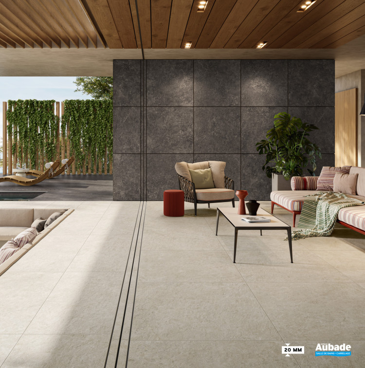 Carrelage Annapurna par Sélection Audabe format 100 x 100 cm en coloris Taupe