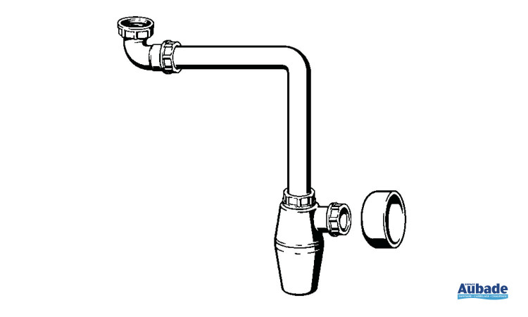 Siphon en polypropylène blanc de Viega