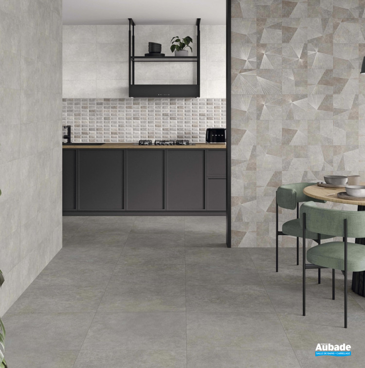 Carrelage Feroe par STN Ceramica format 100 x 100 cm en coloris Dark Grey