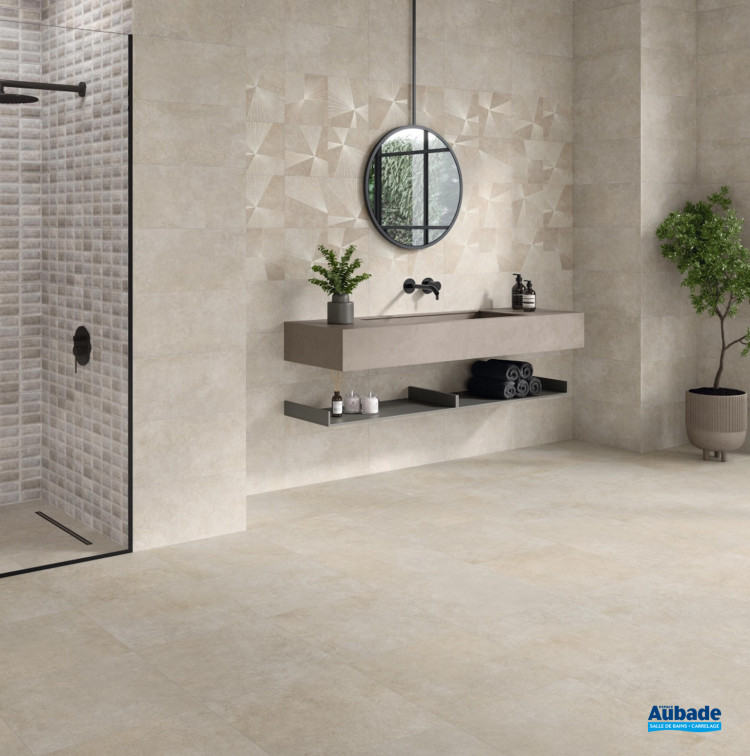 Carrelage Feroe par STN Ceramica format 100 x 100 cm en coloris Greige