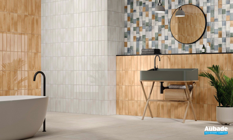 Collection Pursue par STN Ceramica en coloris Greige, décors Terre et Décor