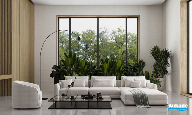 Collection Route par Tau Ceramica en coloris Sand et décor Rogers Black