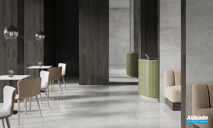Collection Teba par Tau Ceramica en coloris Silver poli