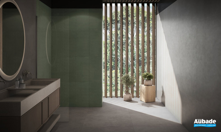 Collection Watery par Tau Ceramica en coloris Silver et décor Green