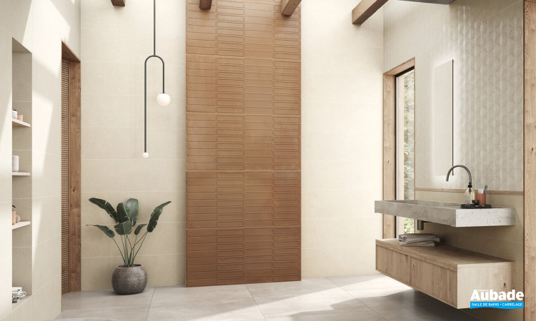 Collection Watery par Tau Ceramica en coloris Tan et décor Cotto