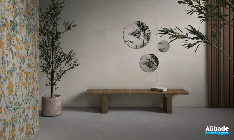 Collection Watery par Tau Ceramica en coloris White, décor Dahlia