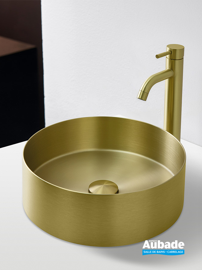 Vasque Inox Line finition PVD Or brossé