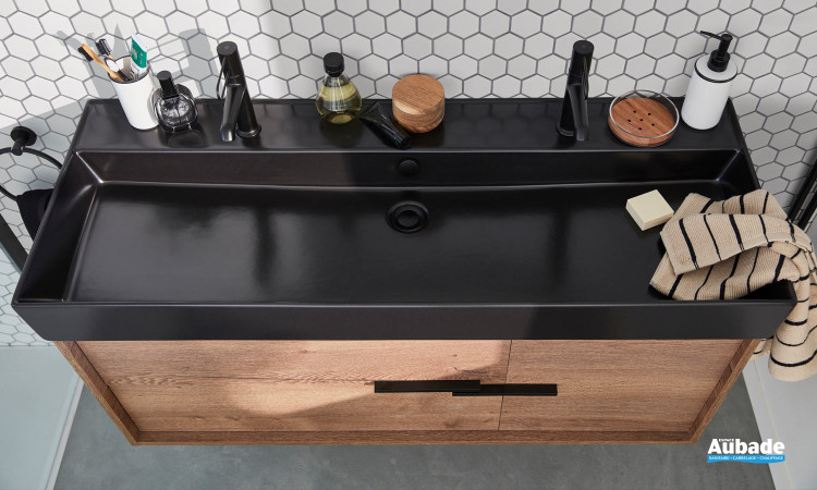 Plan vasque une cuve Vivienne Noir mat de Jacob Delafon