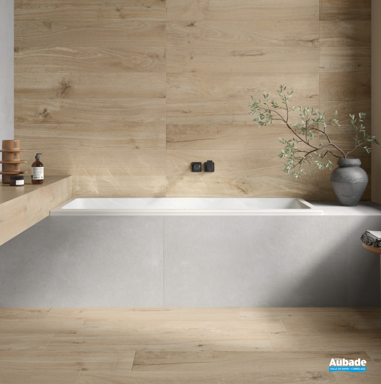 Carrelage Oak Flair par Villeroy & Boch format 20 x 120 cm en coloris Almond