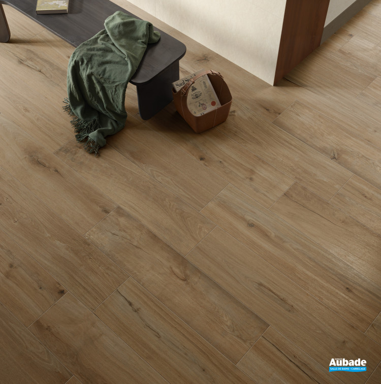 Carrelage Oak Flair par Villeroy & Boch format 20 x 120 cm en coloris Mocca